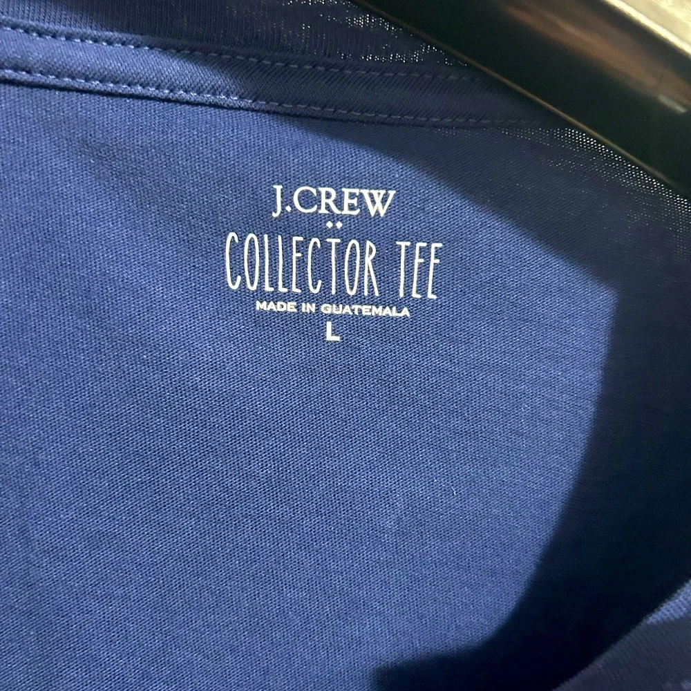 Women’s J. Crew Blue T-Shirt with American Flag Design - Picture 3 of 5